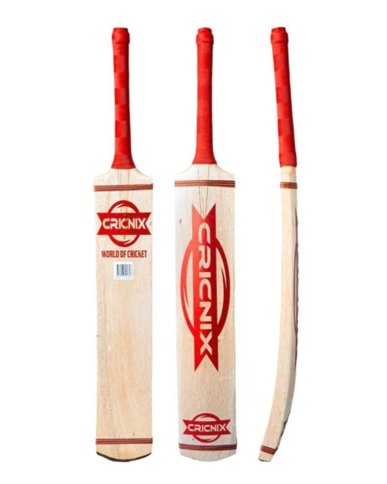 Cricnix Classic Tape Ball Cricket Bat Coconut Willow (Red)