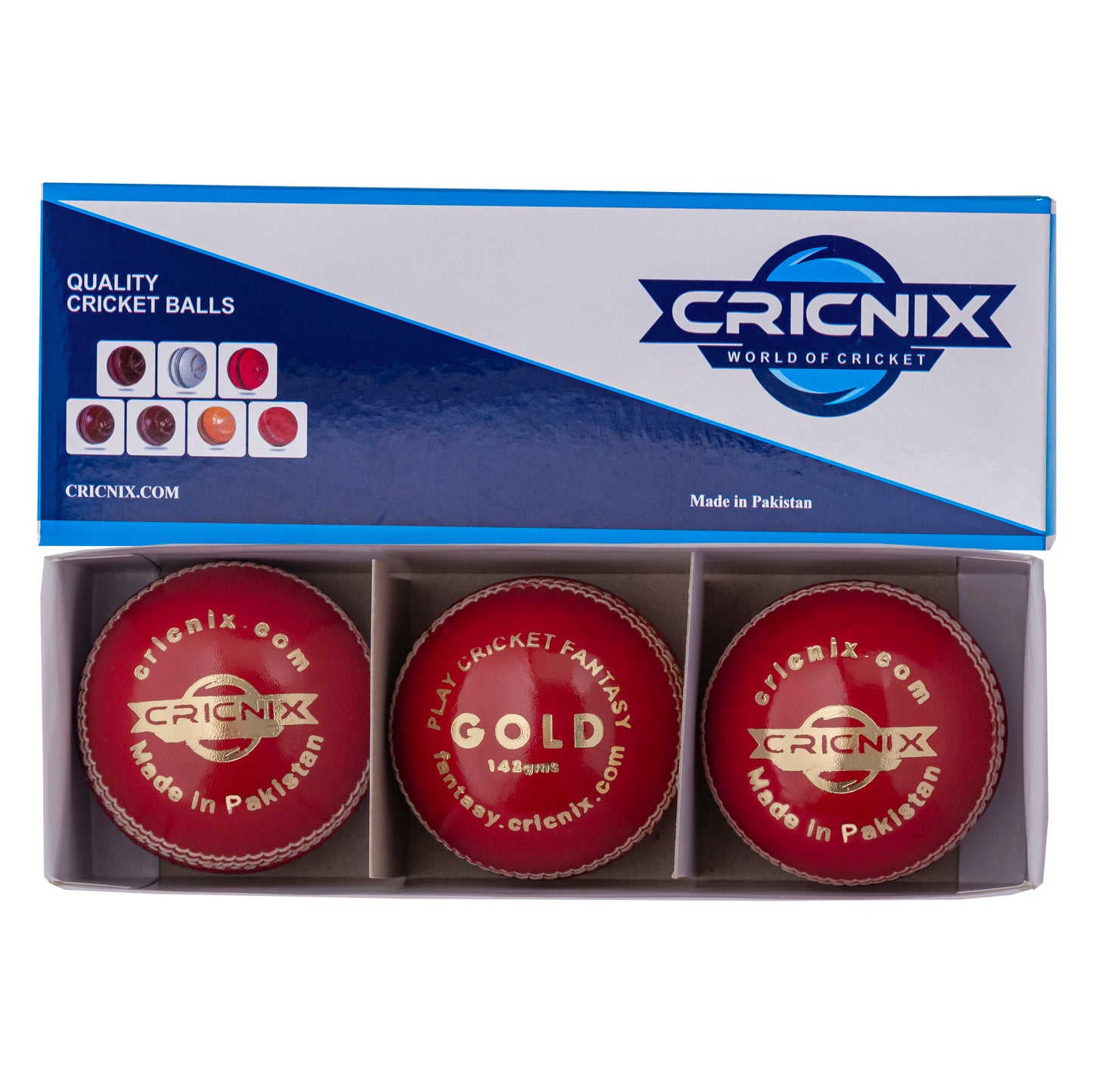 Cricnix Gold Leather Red Cricket Ball - 142 g