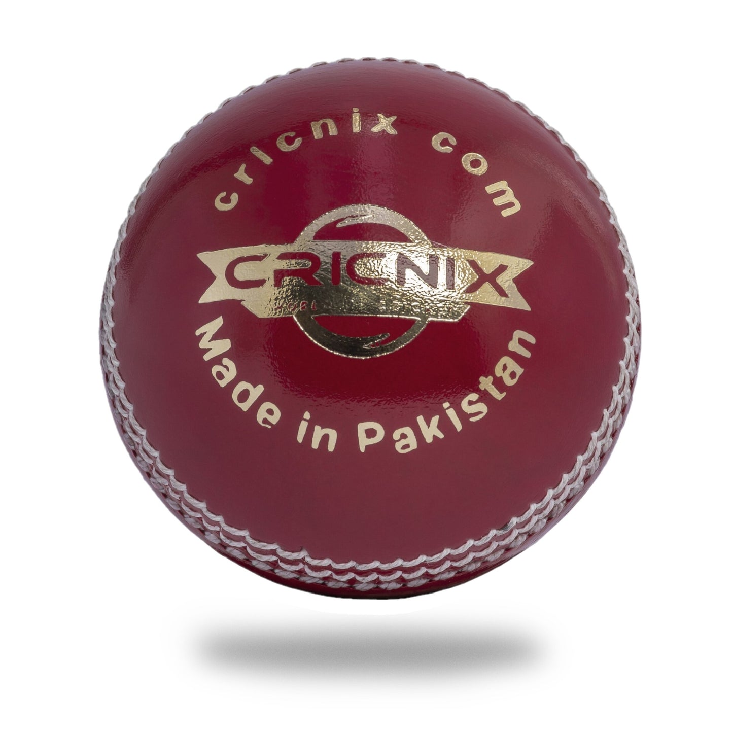 Cricnix Gold Leather Red Cricket Ball - 142 g