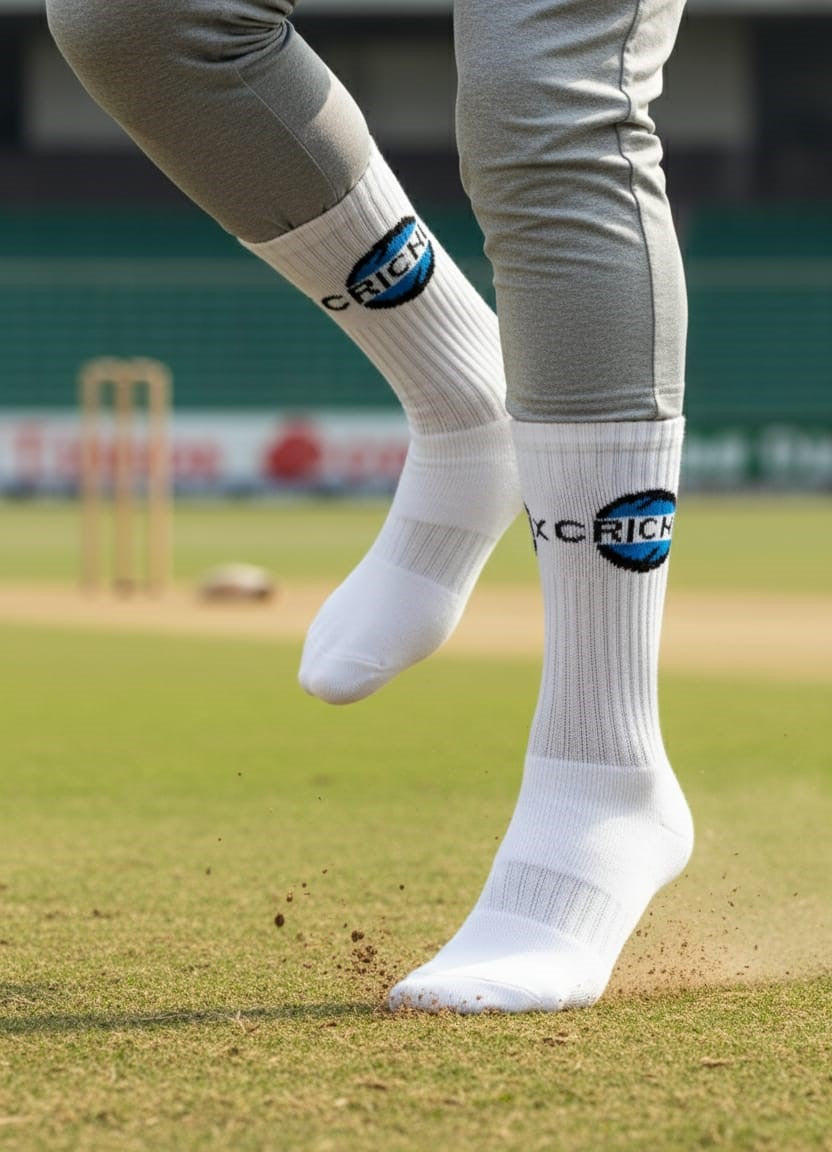 Cricnix Classic Cricket Socks For Men 3 Pairs (Black, Off White, White)