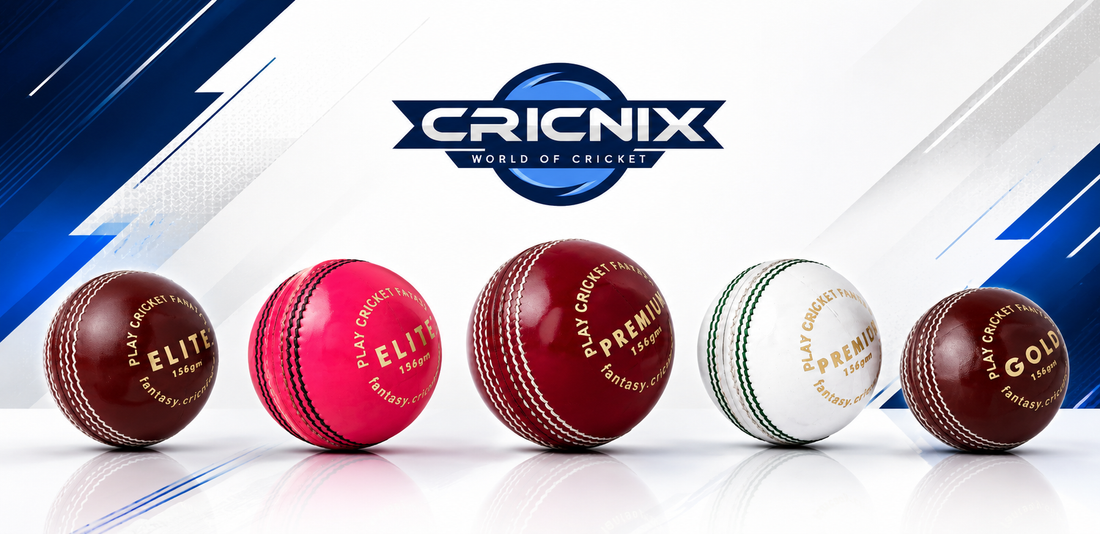 Cricnix Cricket Balls Leather Red White Pink Adult and Junior