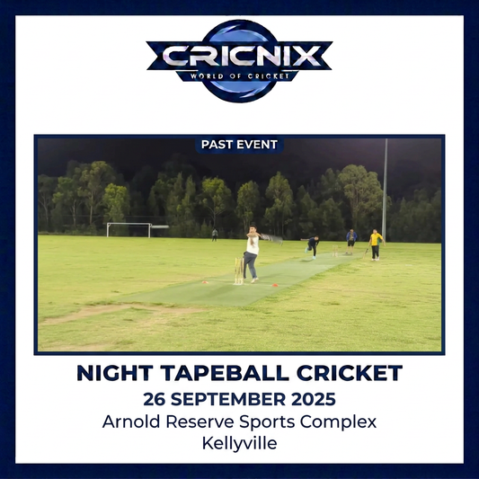 Cricnix past event: Night Tapeball Cricket, 26 September 2025, Arnold Reserve Sports Complex, Kellyville.