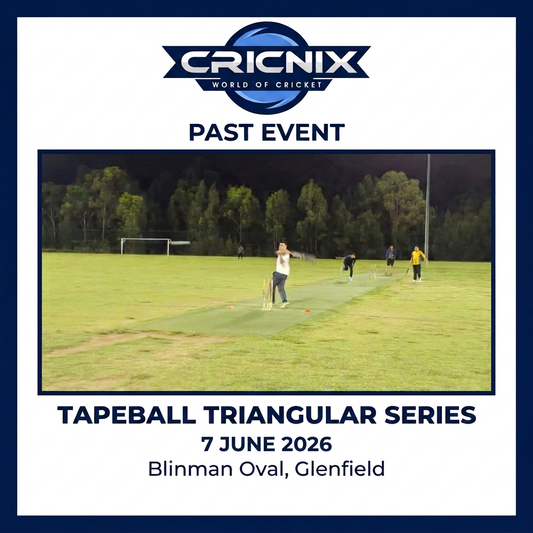 Cricnix past event: Tapeball Triangular Series, 7 June 2026, Blinman Oval, Glenfield.