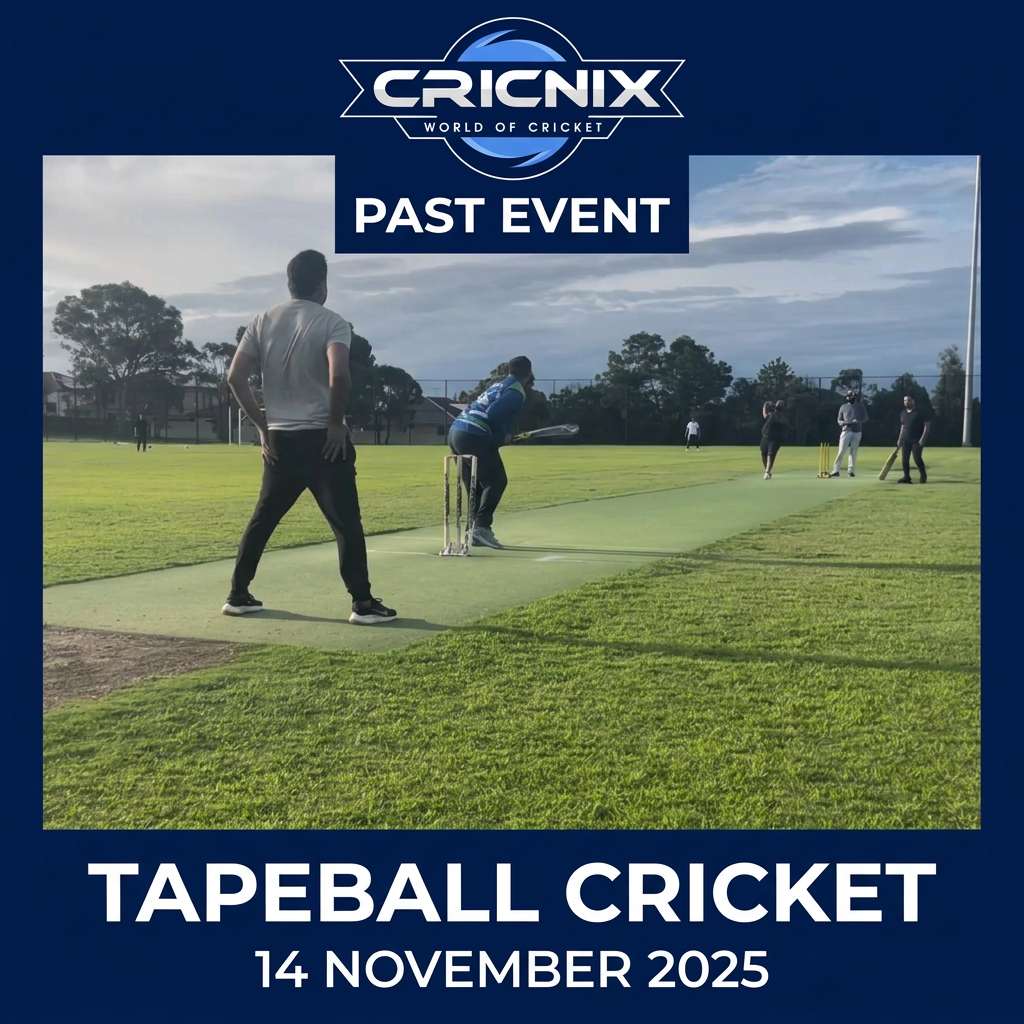 Cricnix past event: Tapeball Cricket, 14 November 2025.