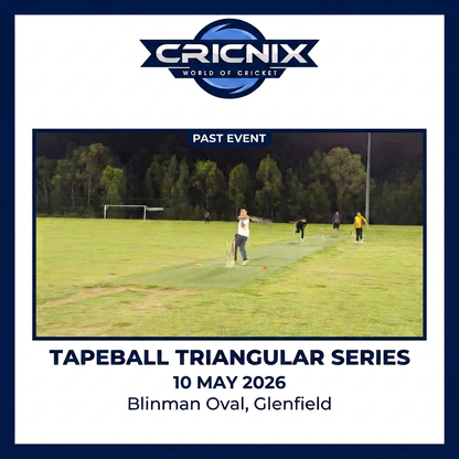 Cricnix past event: Tapeball Triangular Series, 10 May 2026, Blinman Oval, Glenfield.