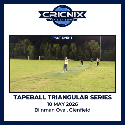 Cricnix past event: Tapeball Triangular Series, 10 May 2026, Blinman Oval, Glenfield.