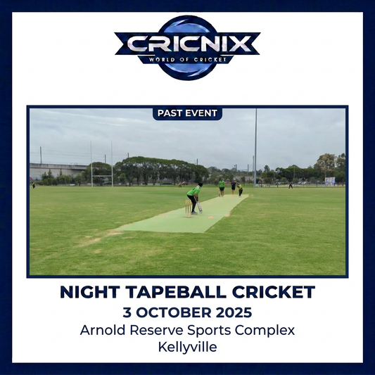 Cricnix past event: Night Tapeball Cricket, 3 October 2025, Arnold Reserve Sports Complex, Kellyville.